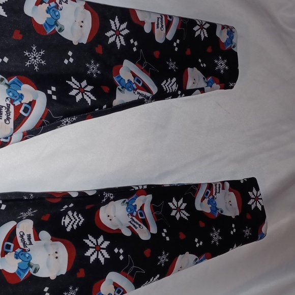 Rudolf the Red Nose Reindeer Santa Claus print Leggings - S - Picture 3 of 5